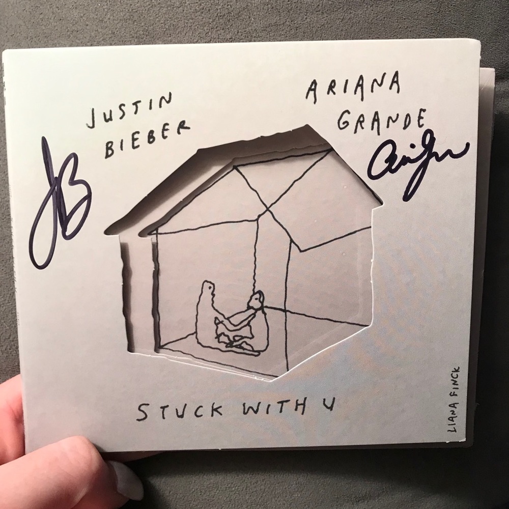 Autographed Justin Bieber/Ariana Grande CD
